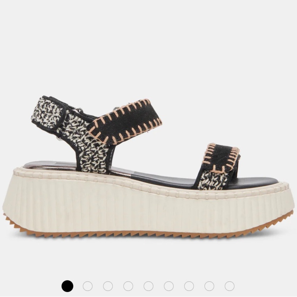 Dolce Vita Debra Sandals Black White Nubuck. Size 10 - Picture 2 of 10